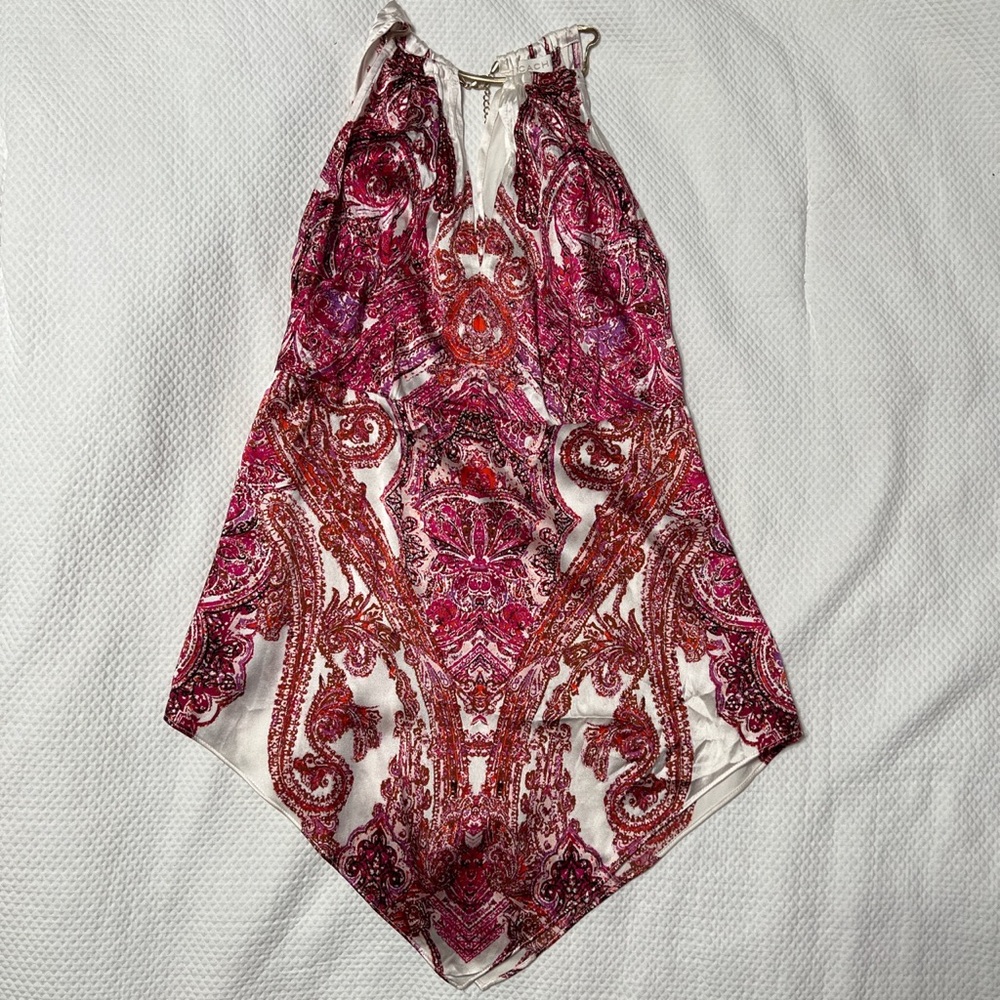 Cache Silk Patterned Top Y2K - Picture 2 of 4